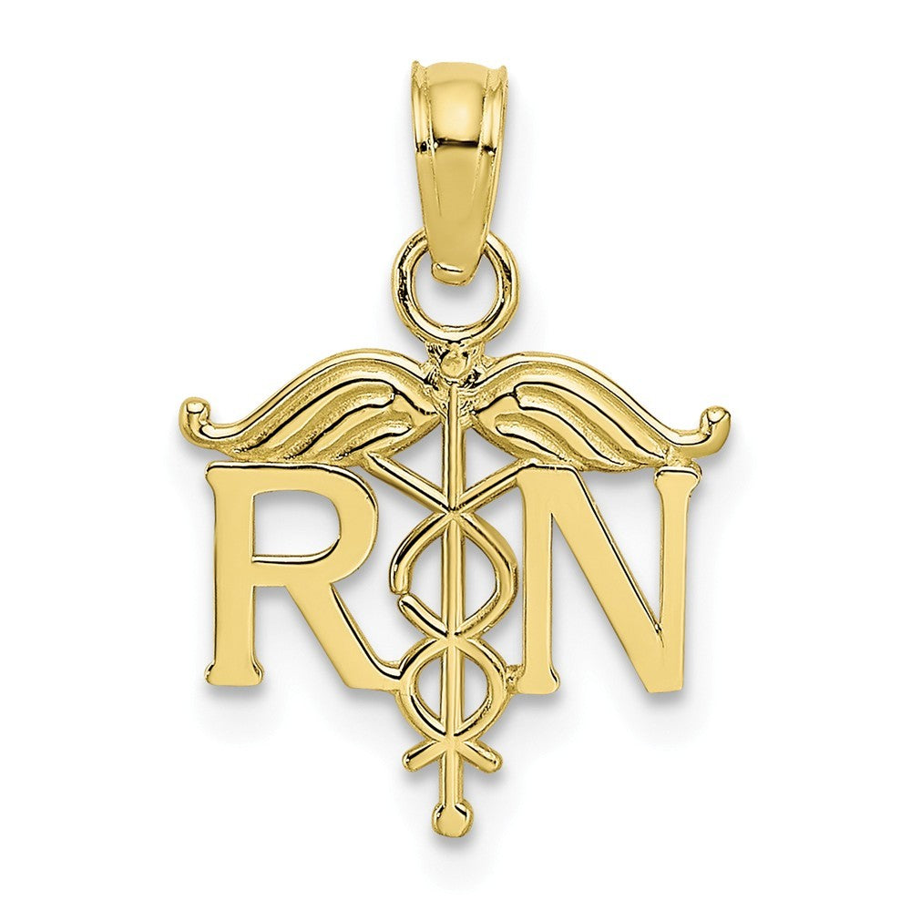 10K Yellow White Gold Registered Nurse Pendant