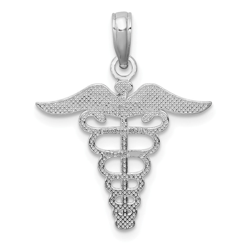 10K Yellow White Gold Cadudeus Pendant