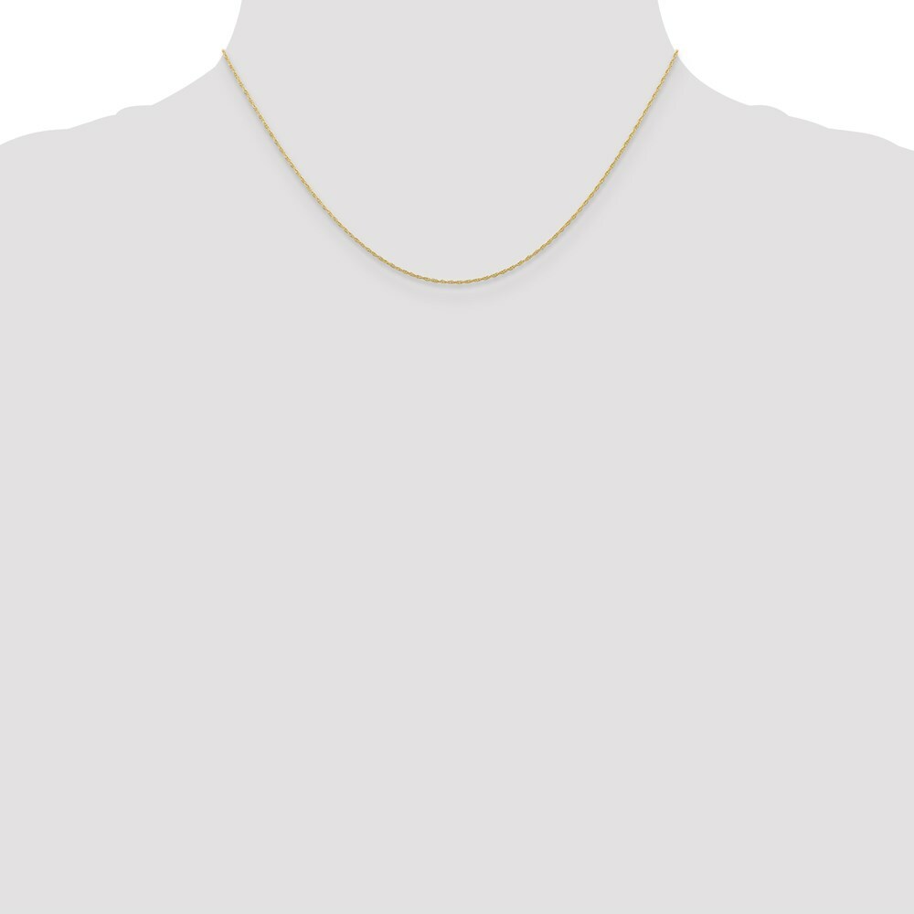10K Yellow Gold Carded Cable Rope Pendant Chain Necklace
