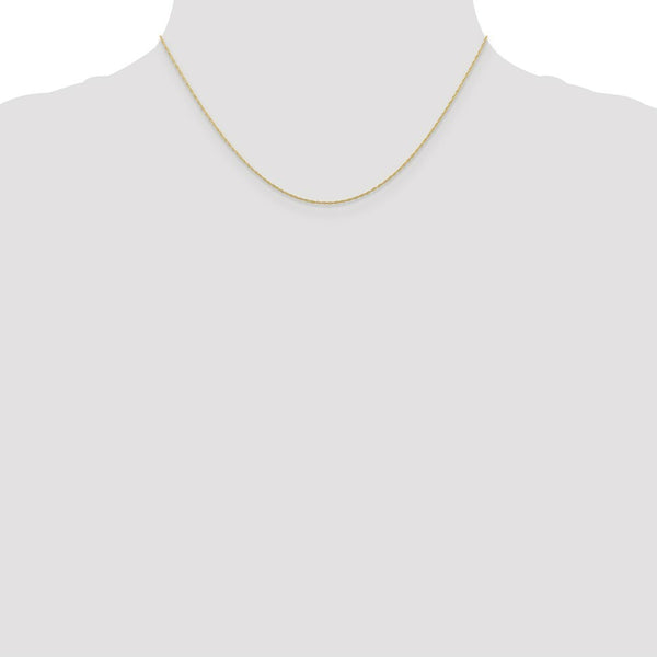 10K Yellow Gold Carded Cable Rope Pendant Chain Necklace
