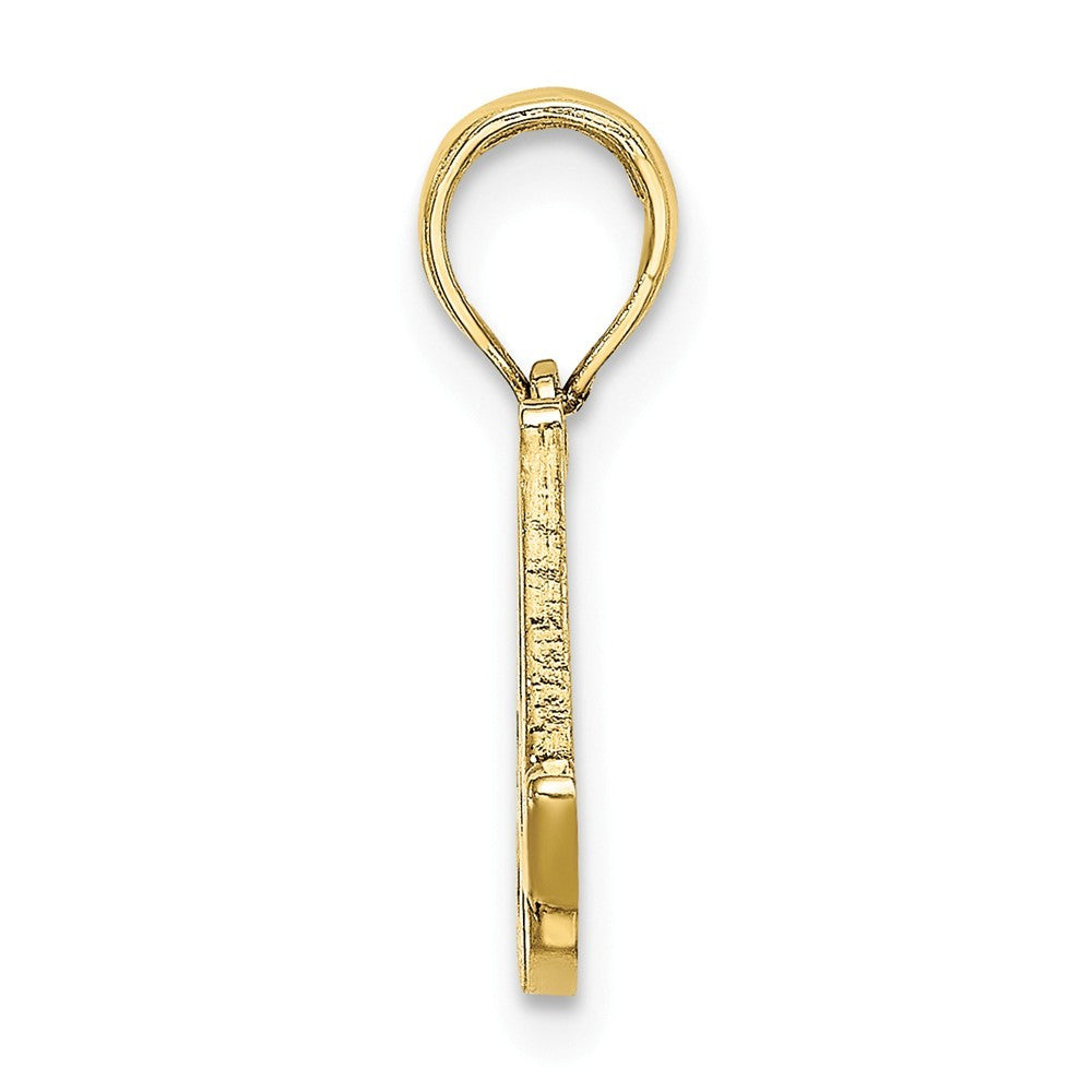 10K Yellow Gold Polished Script Initial Charm Pendant