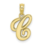 Load image into Gallery viewer, 10K Yellow Gold Polished Script Initial Charm Pendant
