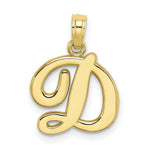 Load image into Gallery viewer, 10K Yellow Gold Polished Script Initial Charm Pendant

