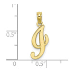 Load image into Gallery viewer, 10K Yellow Gold Polished Script Initial Charm Pendant
