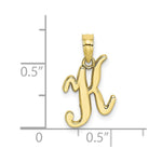 Load image into Gallery viewer, 10K Yellow Gold Polished Script Initial Charm Pendant
