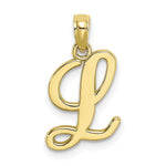 Load image into Gallery viewer, 10K Yellow Gold Polished Script Initial Charm Pendant
