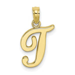 Load image into Gallery viewer, 10K Yellow Gold Polished Script Initial Charm Pendant
