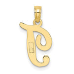Load image into Gallery viewer, 10K Yellow Gold Polished Script Initial Charm Pendant
