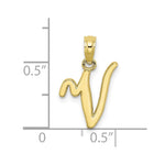 Load image into Gallery viewer, 10K Yellow Gold Polished Script Initial Charm Pendant
