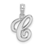 Load image into Gallery viewer, 10K White Gold Polished Script Initial Charm Pendant
