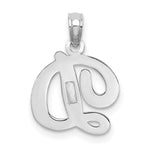 Load image into Gallery viewer, 10K White Gold Polished Script Initial Charm Pendant
