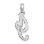 Load image into Gallery viewer, 10K White Gold Polished Script Initial Charm Pendant
