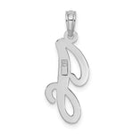 Load image into Gallery viewer, 10K White Gold Polished Script Initial Charm Pendant
