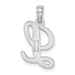 Load image into Gallery viewer, 10K White Gold Polished Script Initial Charm Pendant
