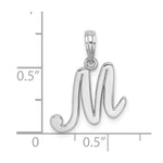 Load image into Gallery viewer, 10K White Gold Polished Script Initial Charm Pendant
