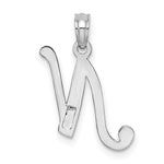 Load image into Gallery viewer, 10K White Gold Polished Script Initial Charm Pendant
