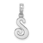 Load image into Gallery viewer, 10K White Gold Polished Script Initial Charm Pendant
