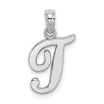 Load image into Gallery viewer, 10K White Gold Polished Script Initial Charm Pendant
