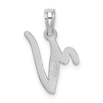 Load image into Gallery viewer, 10K White Gold Polished Script Initial Charm Pendant
