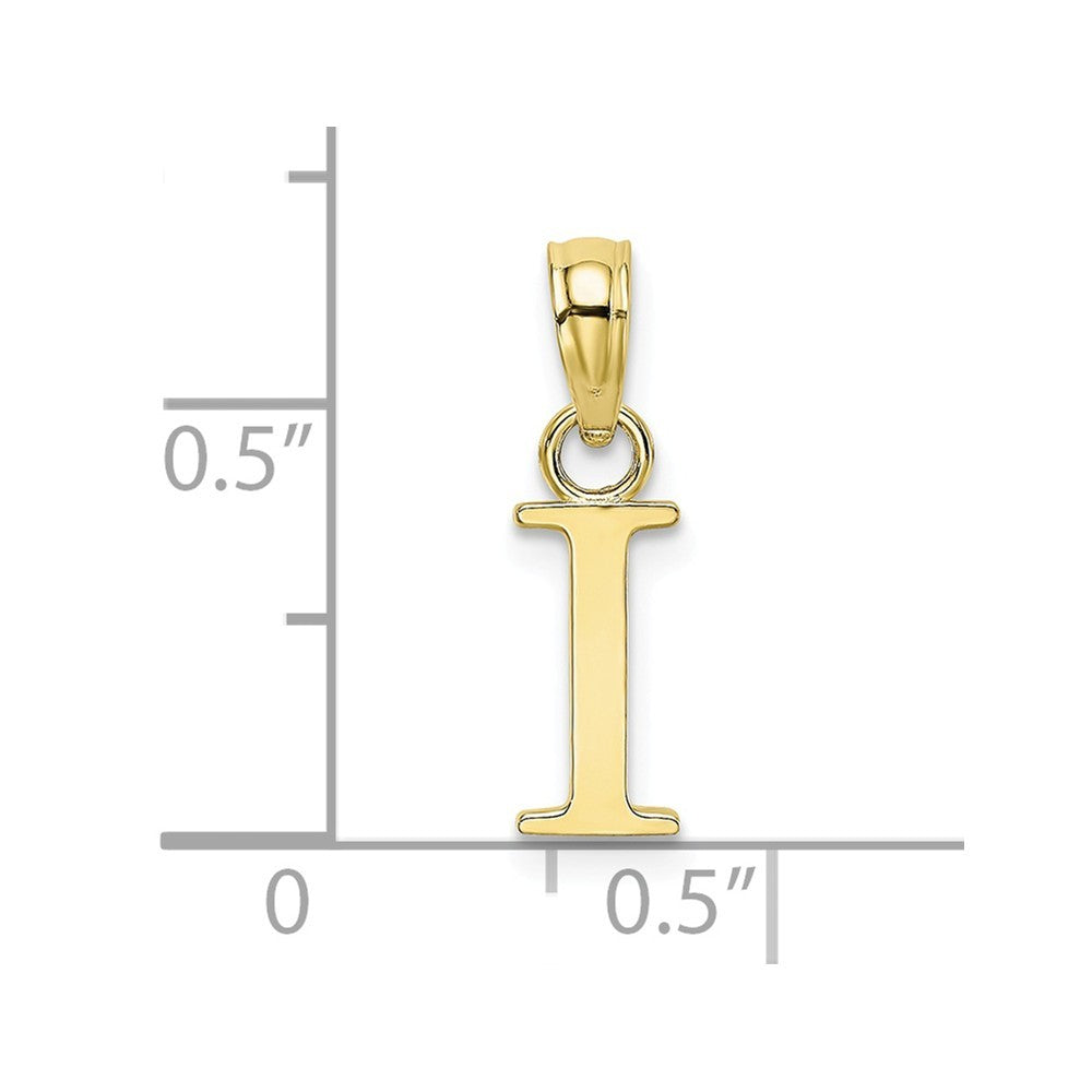 10K Yellow Gold Polished Block Initial Charm Pendant