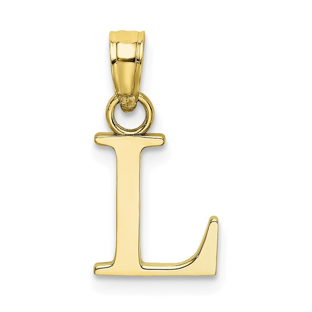 10K Yellow Gold Polished Block Initial Charm Pendant