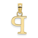 Load image into Gallery viewer, 10K Yellow Gold Polished Block Initial Charm Pendant
