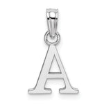 Load image into Gallery viewer, 10K White Gold Polished Block Initial Charm Pendant
