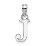 Load image into Gallery viewer, 10K White Gold Polished Block Initial Charm Pendant
