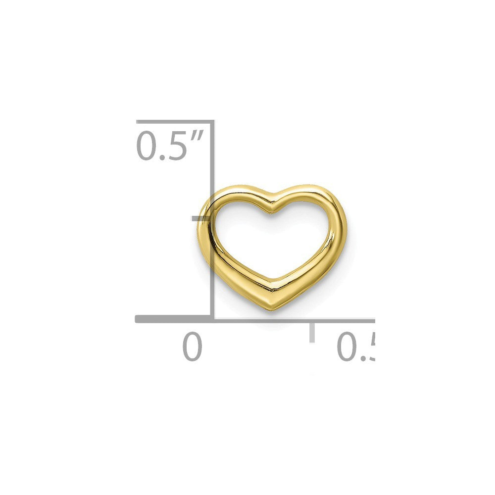 10K White Yellow Rose Gold Polished Mini Floating Heart Slide