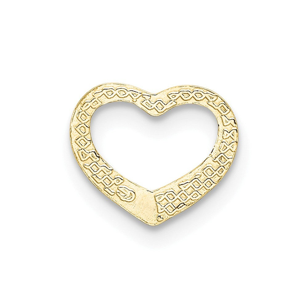 10K White Yellow Rose Gold Polished Mini Floating Heart Slide