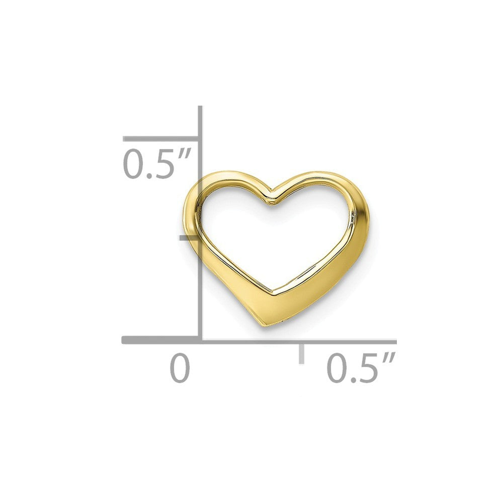 10K White Yellow Rose Gold Floating Heart Charm Pendant