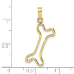 Load image into Gallery viewer, 10K Yellow White Gold Cut-Out &amp; Polished Dog Bone Charm Pendant
