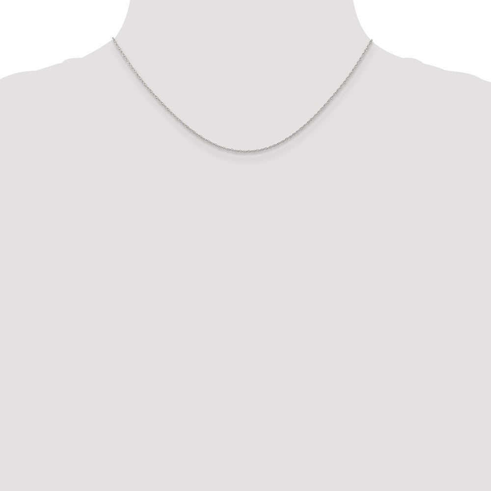 10K White Gold Carded Rhodium-plated 0.70mm Rope Chain Necklace