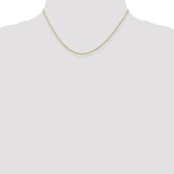 10K Yellow Gold Carded Cable Rope Pendant Chain Necklace