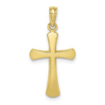 Load image into Gallery viewer, 10K Yellow White Gold Polished Beveled Cross With Round Tips Charm Pendant
