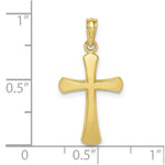 Load image into Gallery viewer, 10K Yellow White Gold Polished Beveled Cross With Round Tips Charm Pendant

