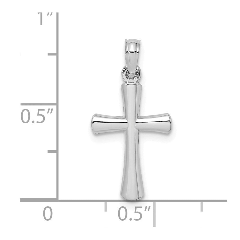 10K Yellow White Gold Polished Beveled Cross With Round Tips Charm Pendant