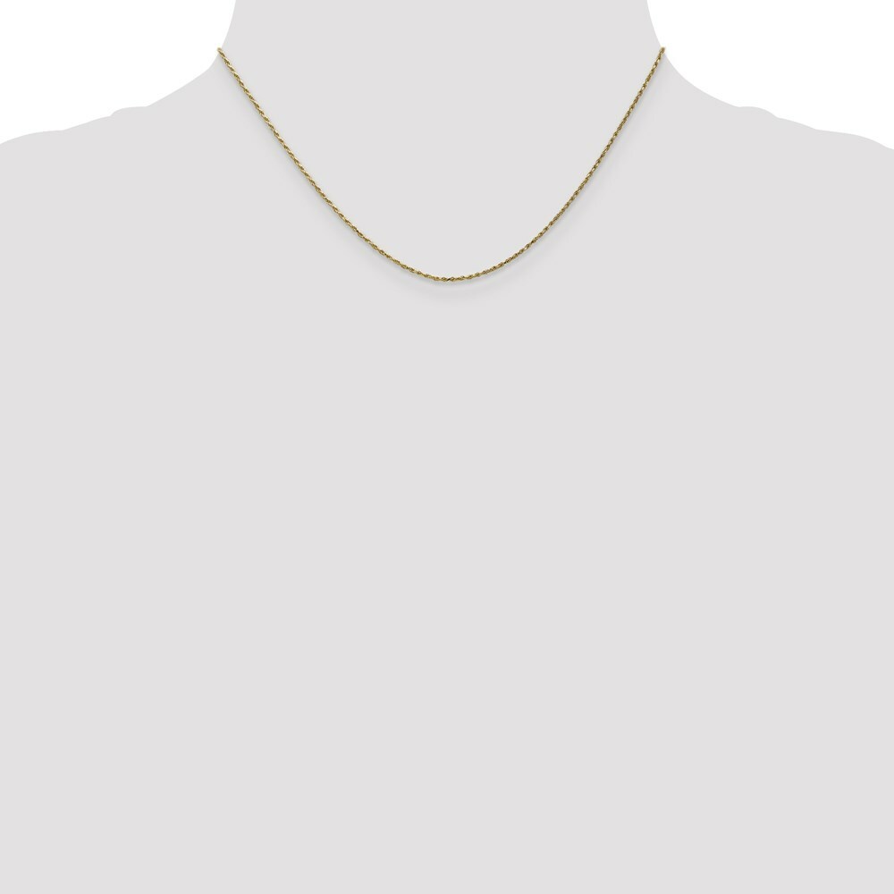 10K Yellow Gold Carded Cable Rope Pendant Chain Necklace