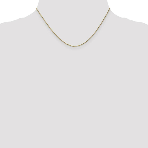 10K Yellow Gold Carded Cable Rope Pendant Chain Necklace