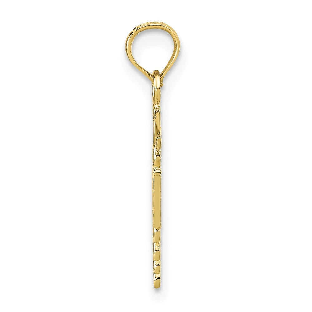 10K Yellow White Gold RN & Cadudeus Pendant