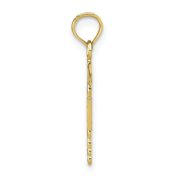 10K Yellow White Gold RN & Cadudeus Pendant