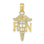 Load image into Gallery viewer, 10K Yellow White Gold RN &amp; Cadudeus Pendant
