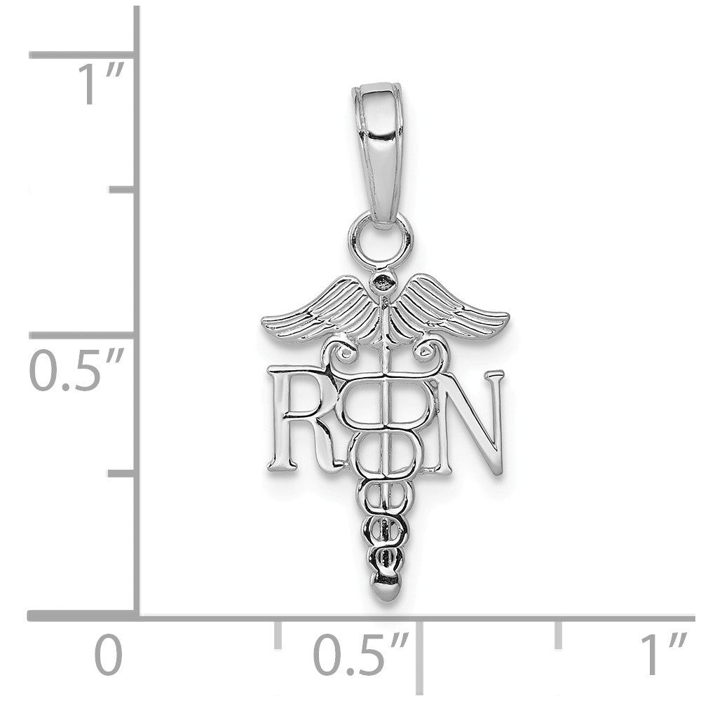 10K Yellow White Gold RN & Cadudeus Pendant