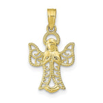Load image into Gallery viewer, 10K Yellow White Gold Angel With Filigree Cou-out Wings Textured
