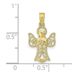 Load image into Gallery viewer, 10K Yellow White Gold Angel With Filigree Cou-out Wings Textured
