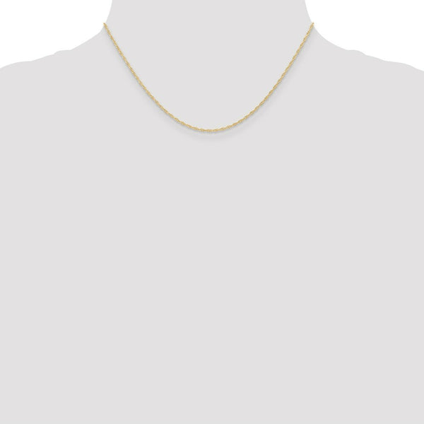 10K Yellow Gold 1.15mm Carded Cable Rope Chain