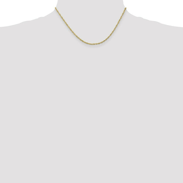 10K Yellow Gold 1.85mm Singapore Chain Necklace