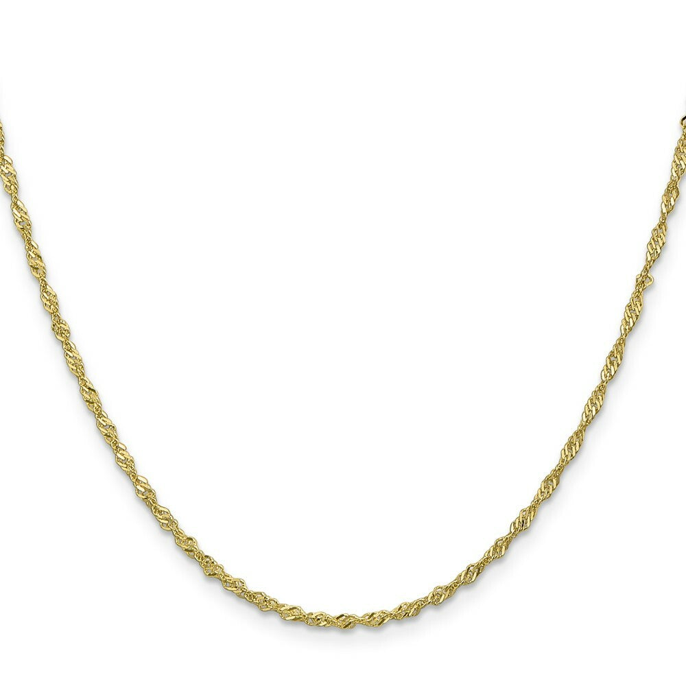 10K Yellow Gold 1.85mm Singapore Chain Necklace