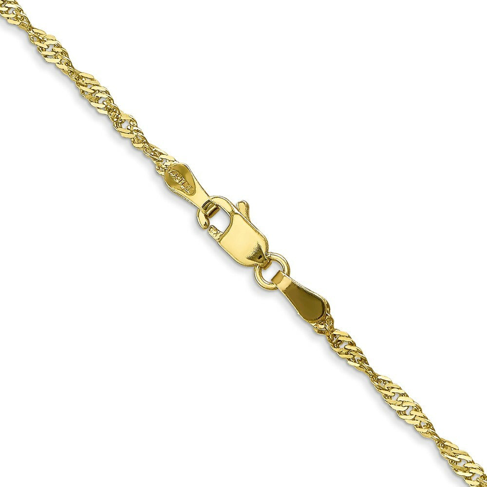 10K Yellow Gold 1.85mm Singapore Chain Necklace