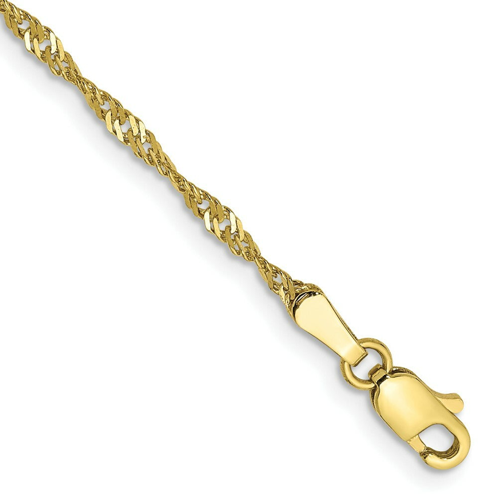 10K Yellow Gold 1.85mm Singapore Chain Bracelet
